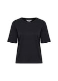 Front view of Part Two Ratana Cotton Short Sleeve Crewneck Tee in Black