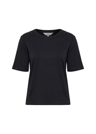 Front view of Part Two Ratana Cotton Short Sleeve Crewneck Tee in Black