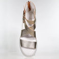 top view of Minx Plaza Platform with Ankle Strap in Soft Gold