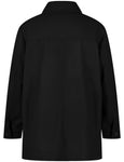 Samoon Shirt Jacket with Decorative Placket in Black