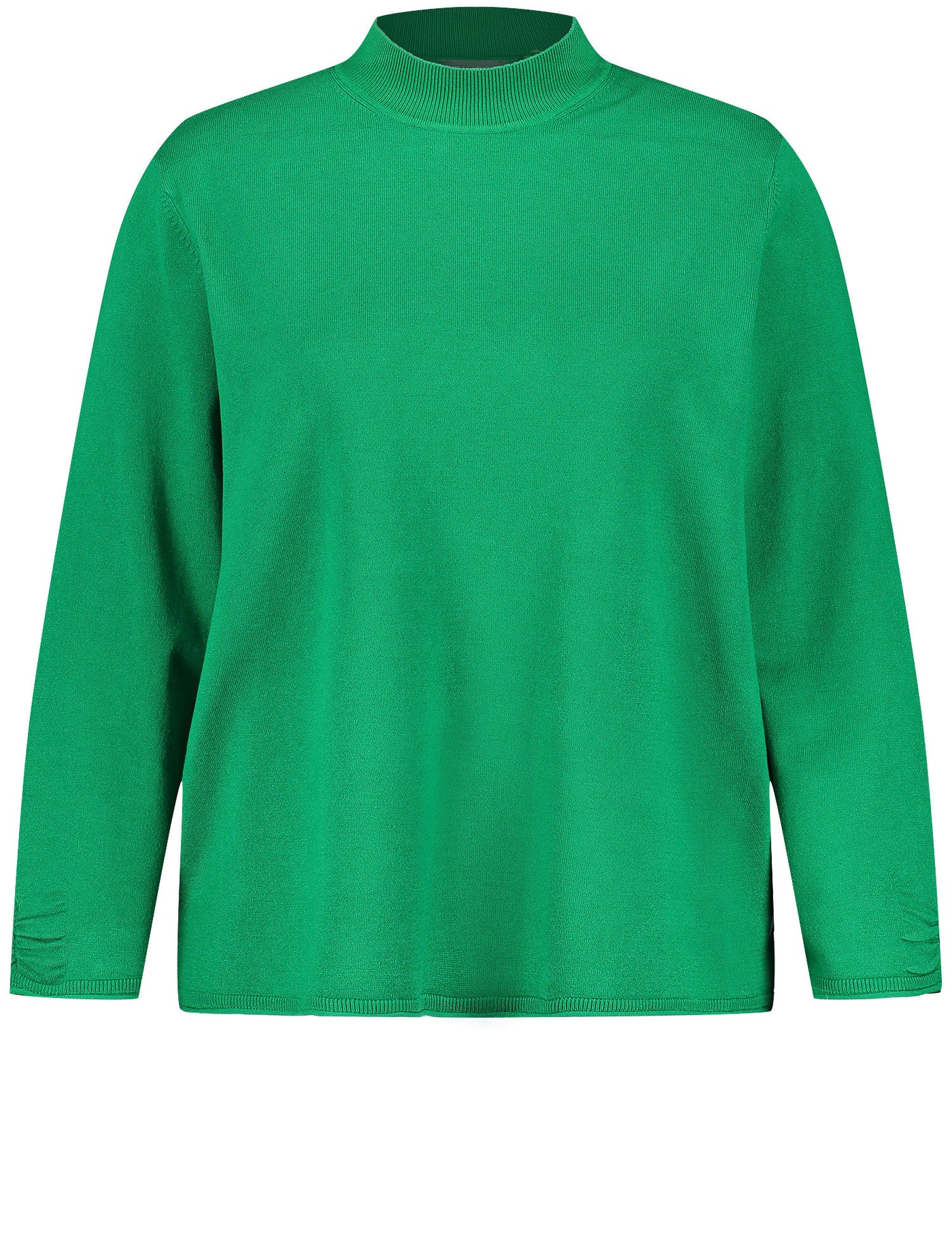 Samoon Long Sleeve Turtleneck with Ribbed Trim in Green