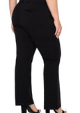 back view of plus size Liverpool Kelsey Super Stretch Ponte Flare Trouser in Black