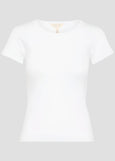 Part Two Short Sleeve Scoopneck Ribbed Tee in Bright White