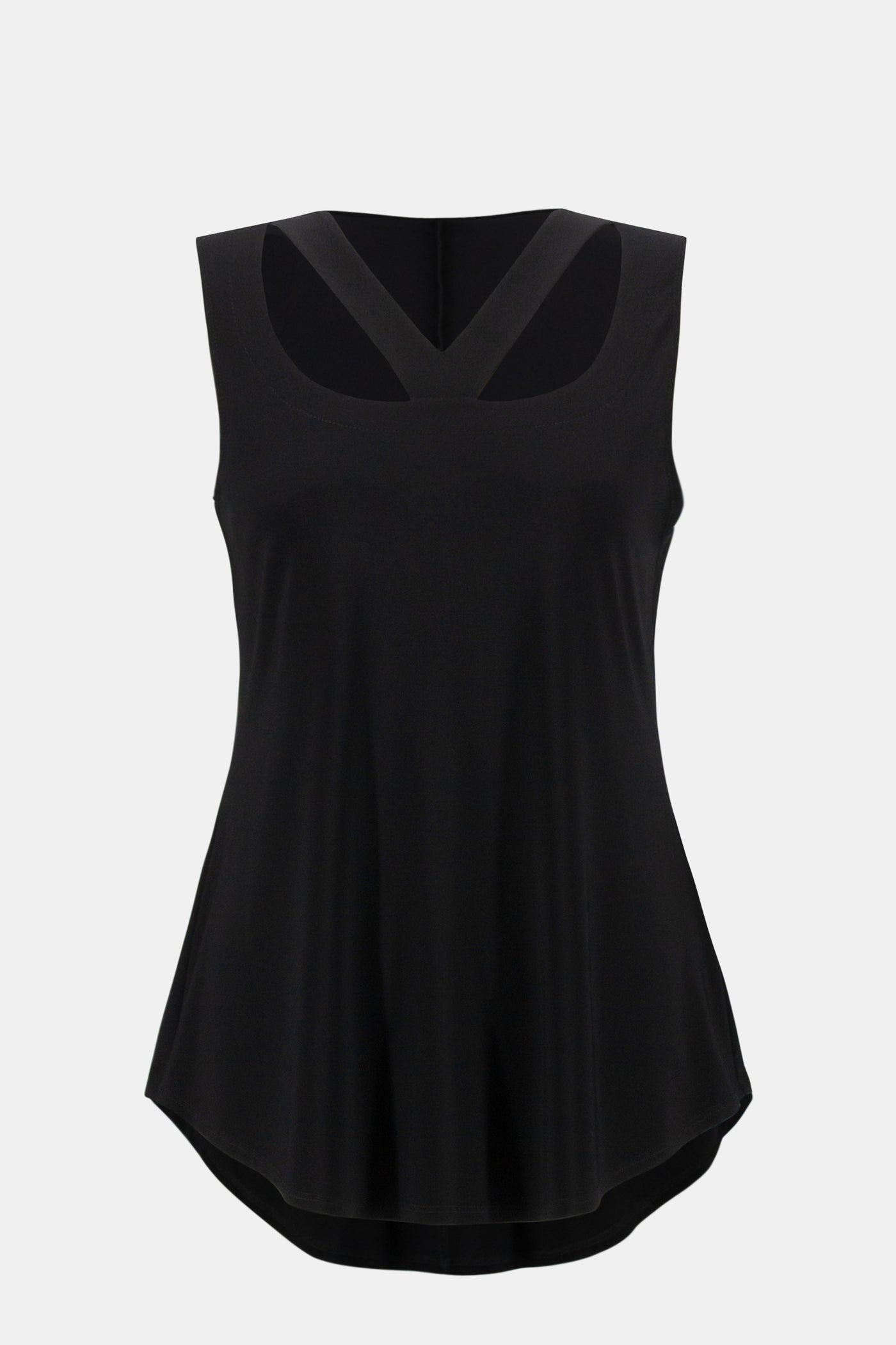 Joseph Ribkoff A-line Silky Jersey Tank with V Cutout Neckline in Black