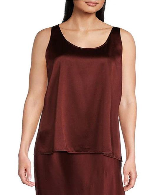 Eileen Fisher Silk Tank in Redwood