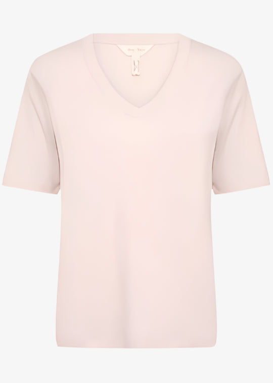 Part Two V-Neck Linen blend T-shirt in Blush