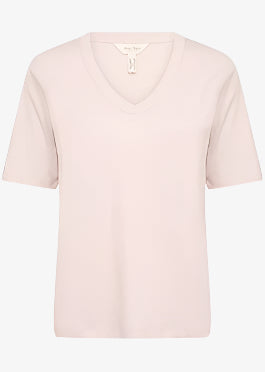Part Two V-Neck Linen blend T-shirt in Blush