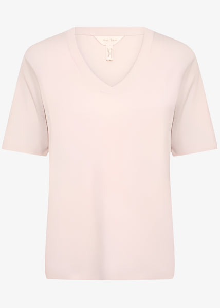 Part Two V-Neck Linen blend T-shirt in Blush