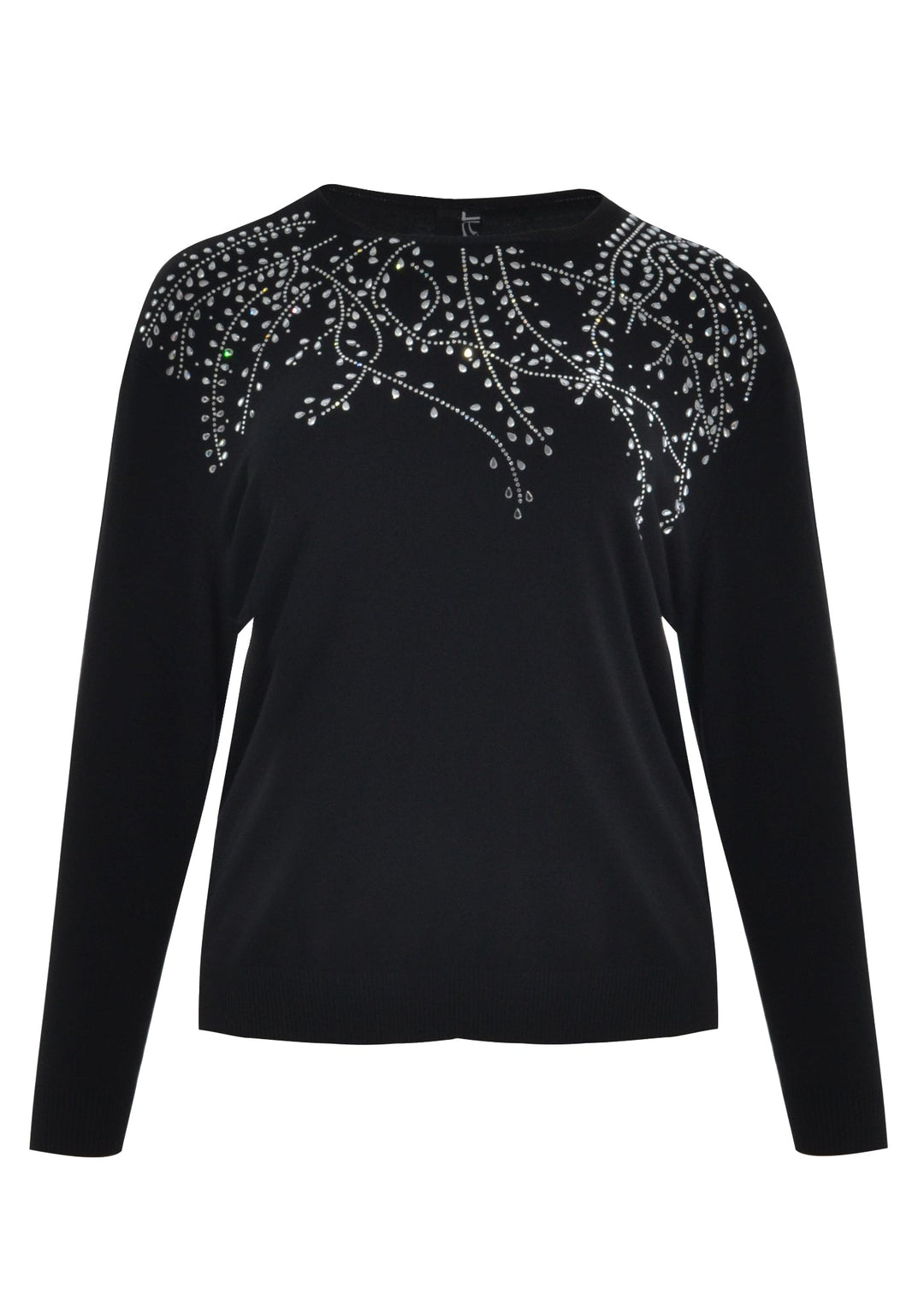 Mat Fashions Long Sleeve Beaded Sweater in Black