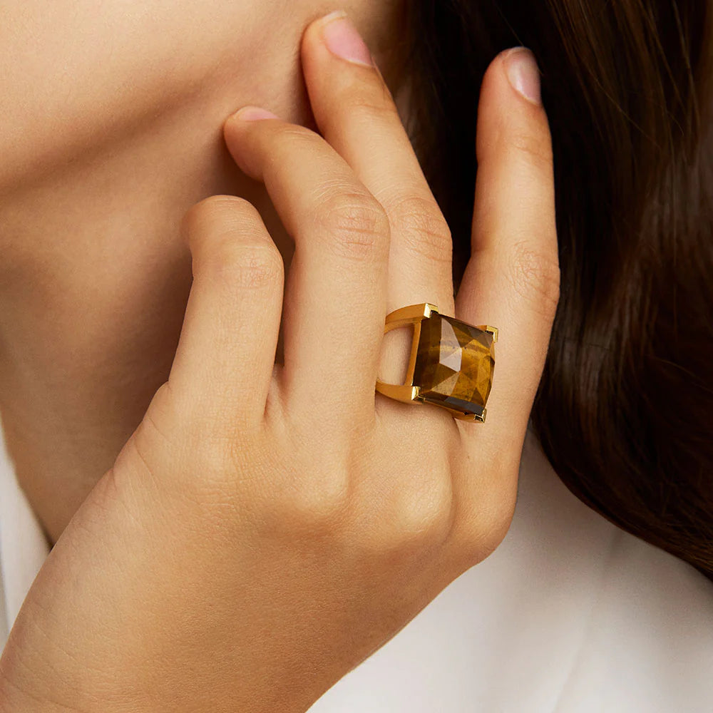 Dean Davidson Plaza Ring in Tigers Eye