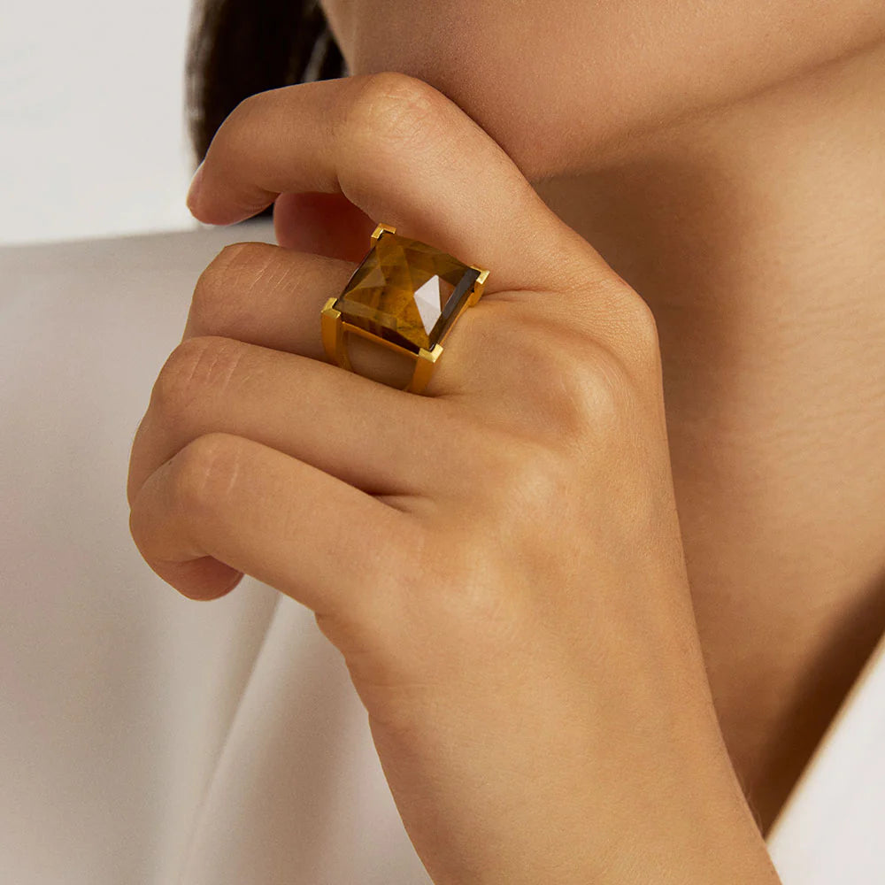 Dean Davidson Plaza Ring in Tigers Eye