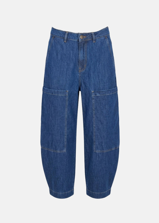 Alembika Denim Pull on Barrel Pant in Denim