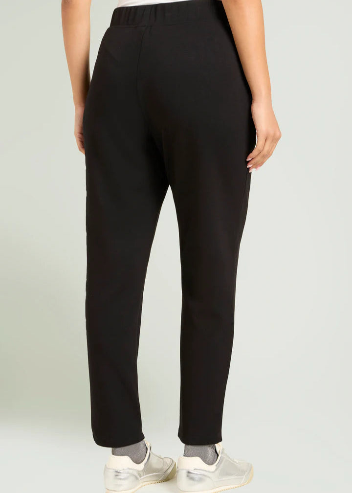 back view of plus size Luisa Viola Scuba Jersey Jogger Pant in Midnight