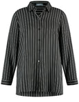 Samoon Long Sleeve Striped Shirt in Black Stripe