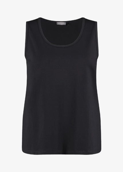 Samoon Modal Cotton stretch Jersey Tank Top in Black