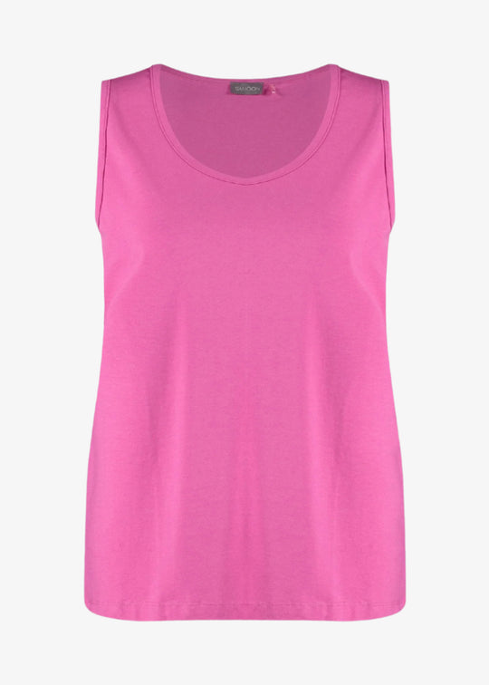Samoon Modal Cotton stretch Jersey Tank Top in Pink