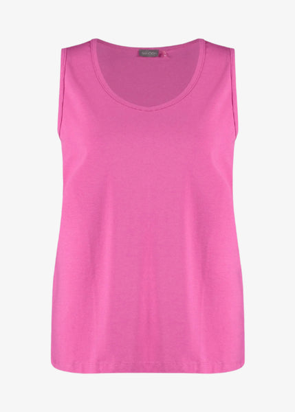 Samoon Modal Cotton stretch Jersey Tank Top in Pink