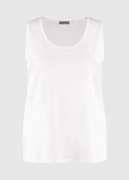 Samoon Modal Cotton stretch Jersey Tank Top in White
