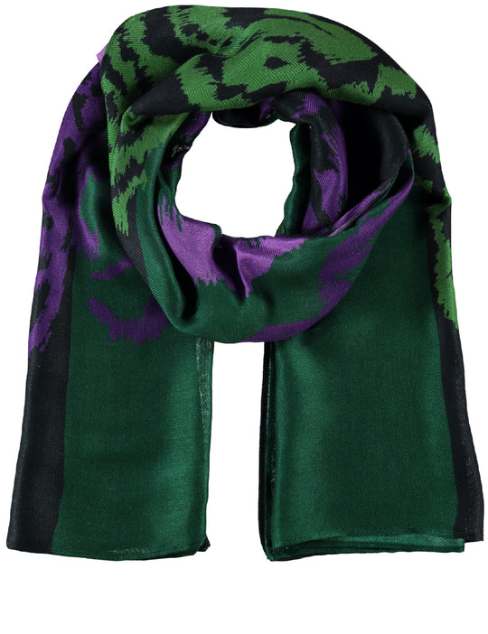 Samoon Print Scarf in Dark Lake Blue Print