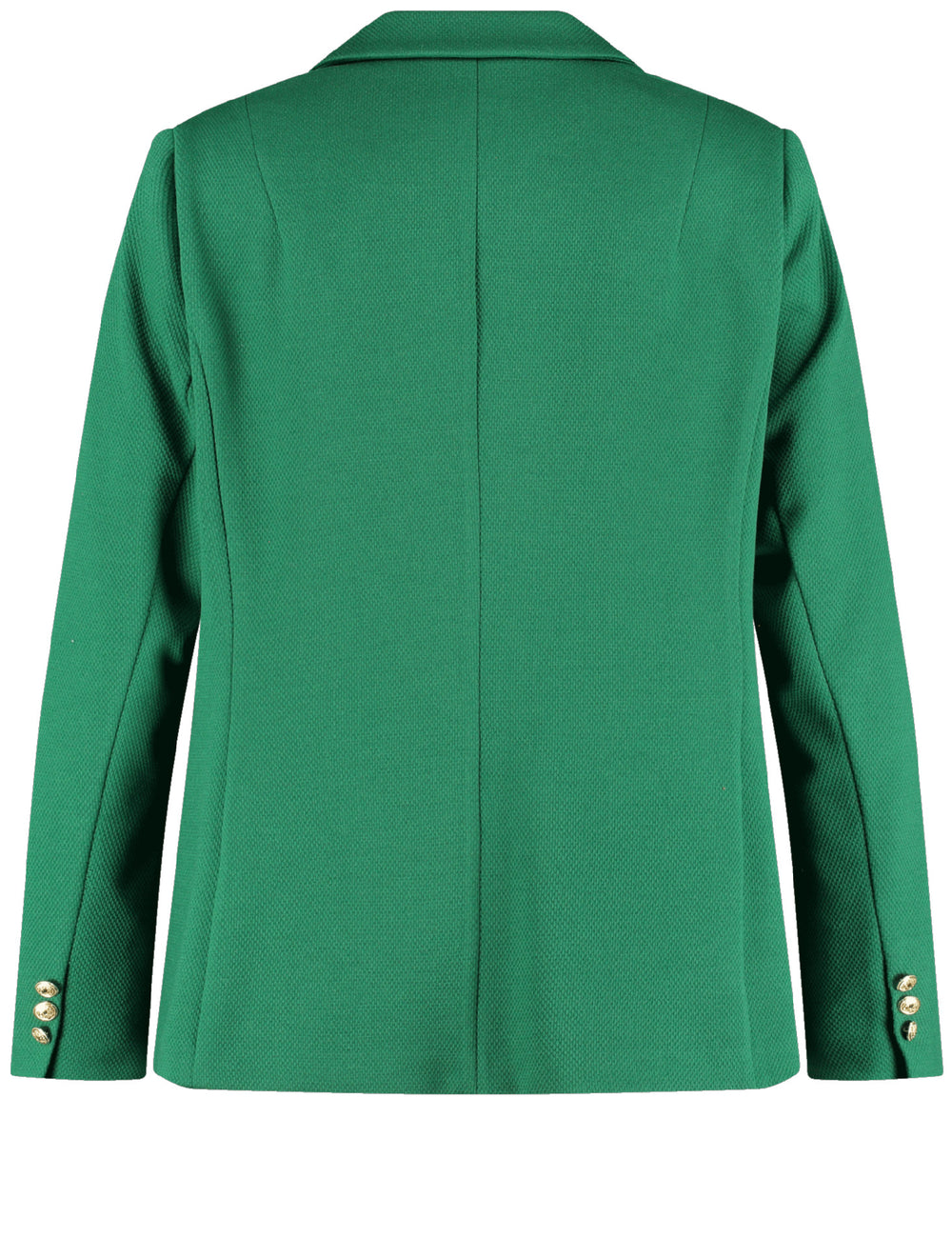 back view of plus size Samoon Two Button Notch Collar Blazer in Dark Green