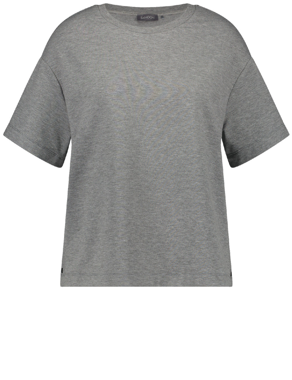 front view of Samoon plus size Short sleeve Grey Melange Tee
