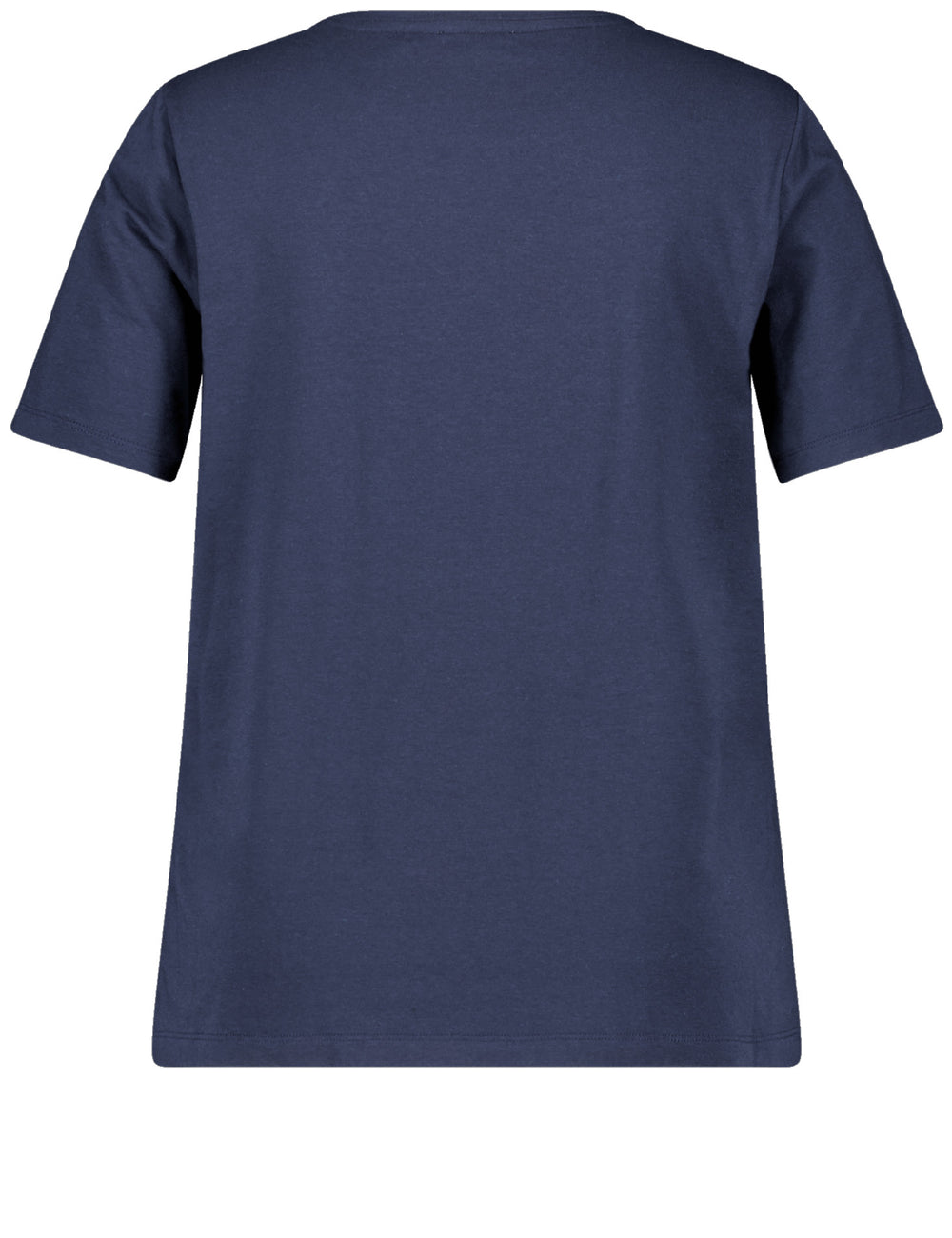 back view of plus size Samoon Placed Print Floral Tee in Lake Blue Print