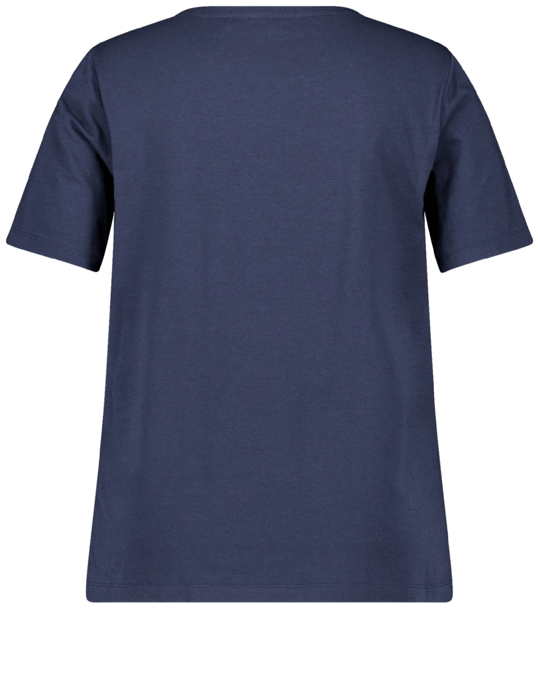 back view of plus size Samoon Placed Print Floral Tee in Lake Blue Print