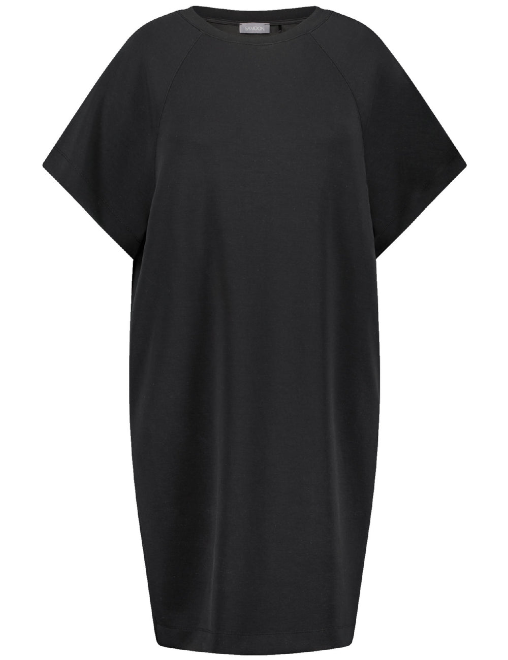 front view of Samoon plus size Short sleeve Modal Cotton Jersey Column Dress