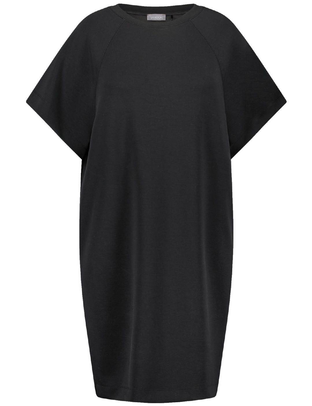 front view of Samoon plus size Short sleeve Modal Cotton Jersey Column Dress