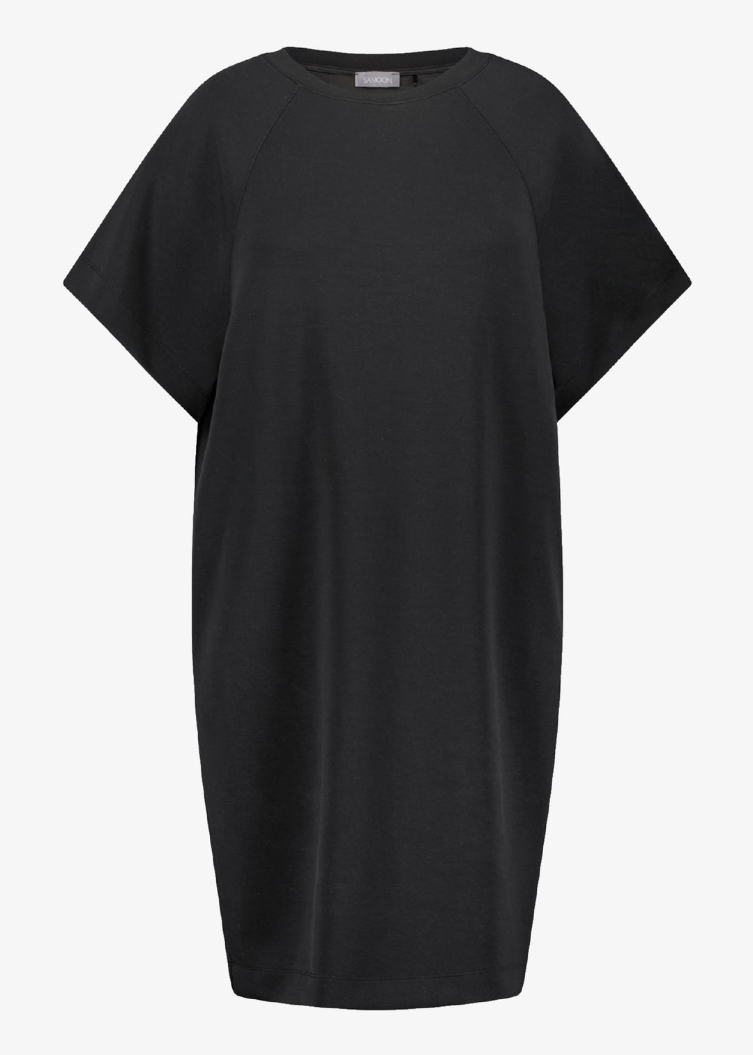 front view of Samoon plus size Short sleeve Modal Cotton Jersey Column Dress