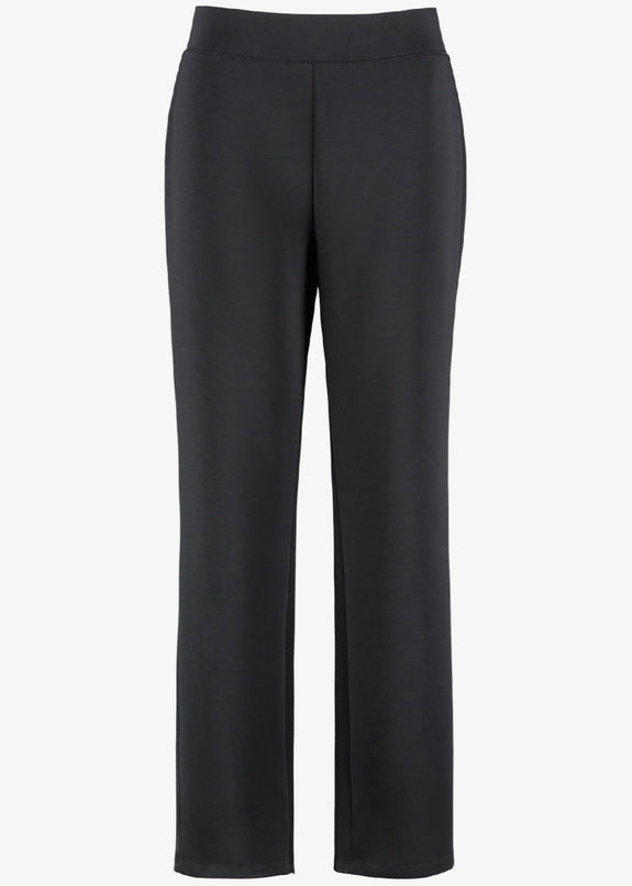 front view of Samoon plus size Modal Cotton Jersey P.O Pant in Black