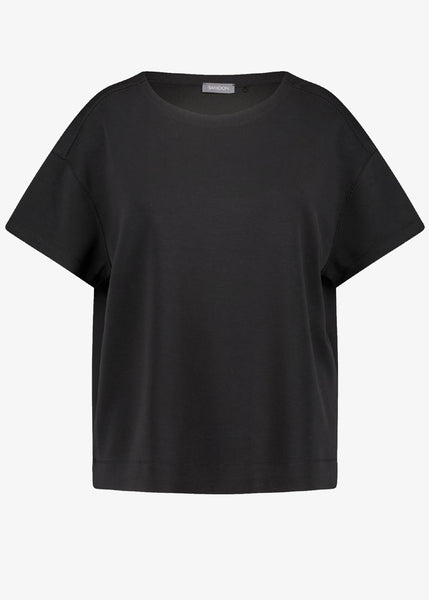 Samoon Short sleeve stretch cotton modal Jersey Tee in Black