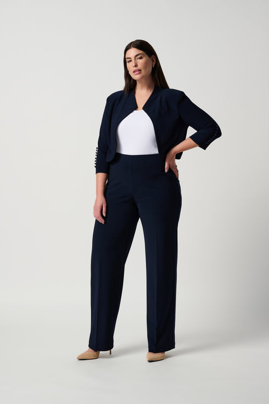 Joseph Ribkoff Jersey Wide Leg Pant in Midnight