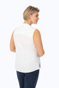 Foxcroft Pinpoint Taylor Sleeveless Shirt in White