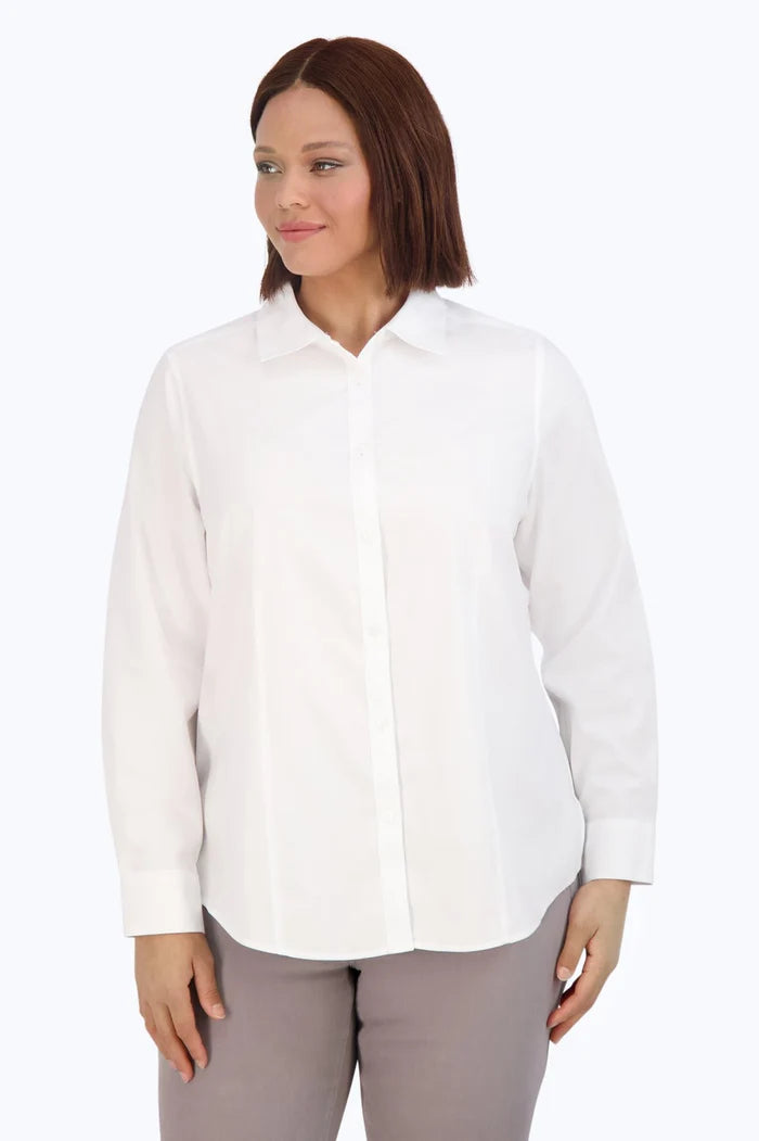 Foxcroft Dianna Pinpoint Classic Shirt in White