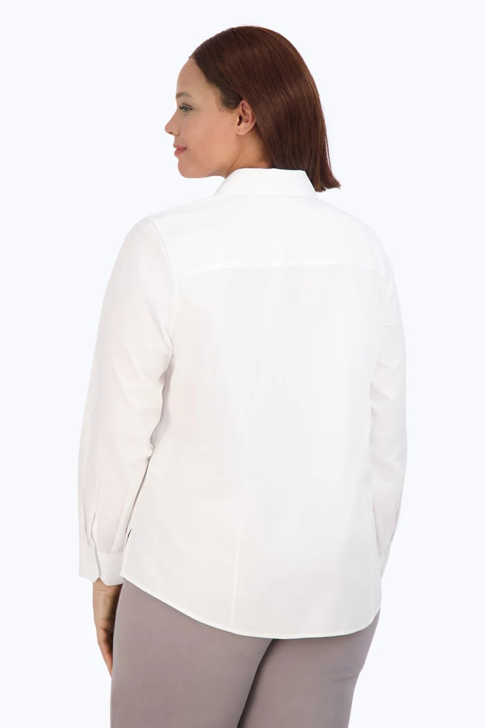 Foxcroft Dianna Pinpoint Classic Shirt in White