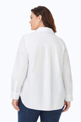 Foxcroft Non Iron Pinpoint Essential Boyfriend Shirt in White