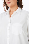 Foxcroft Non Iron Pinpoint Essential Boyfriend Shirt in White