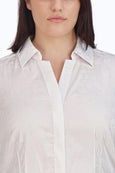 Foxcroft Drape Pearls jacquard Taylor Long Sleeve Shirt in White