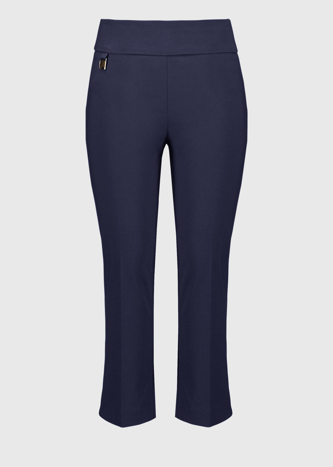 front view of Joseph Ribkoff Millennium Stretch Cropped Pull On Pant in Midnight