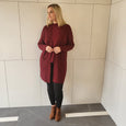 Liverpool Open Front Cardigan in Deep Red Velvet