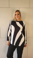 Verpass Black & White Swirl Jacquard Sweater