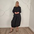 Toni T. Iridescent Taffeta Balloon Skirt w. Jersey waistband in Black
