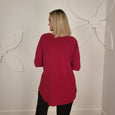 Sympli 3/4 Sleeve Go To Classic Tee in Red