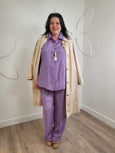 Marina Rinaldi Florida Linen Tunic with 3/4 Sleeves in Lilac