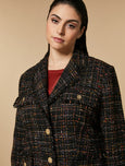 Marina Rinaldi Chantal Chanel Style Fringed Tweed Jacket in Black Multi