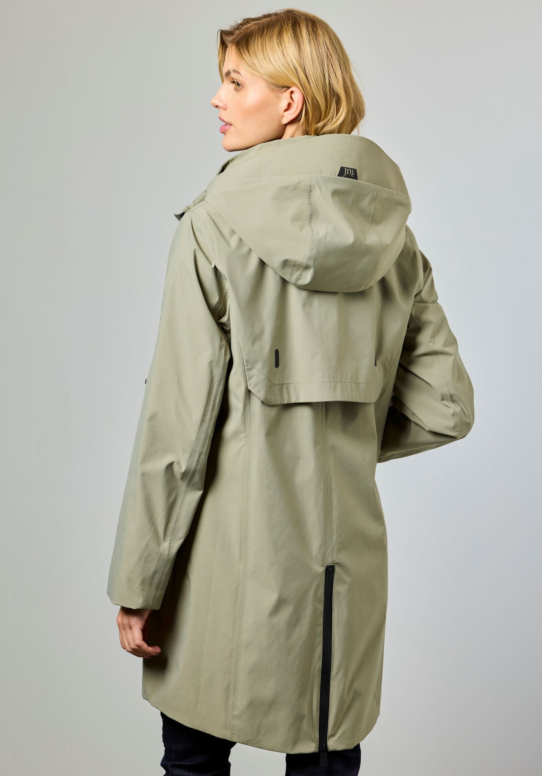 Junge Nynne Performance weatherproof hooded coat in Khaki