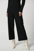 Joseph Ribkoff Stretch Crepe Wide Leg Ankle Pant in Black