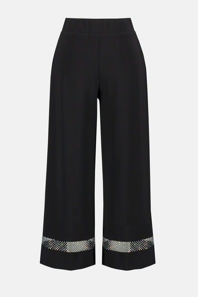Joseph Ribkoff Jersey Pant with Bead/Mesh Side Panel in Black