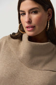 Joseph Ribkoff Split Cowl 3/4 Sleeve Sweater in Latte Melange